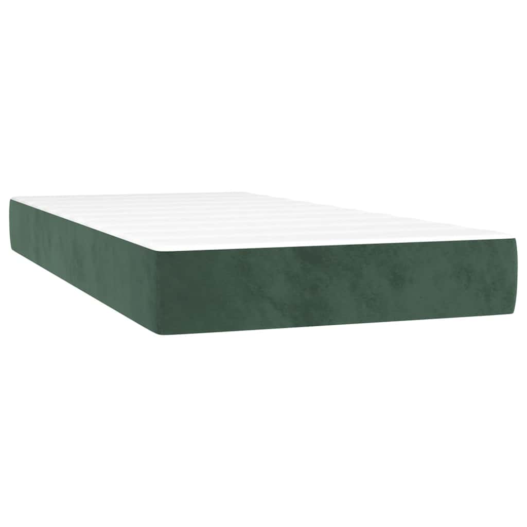 Pocket Spring Bed Mattress Medium Dark Green 90x210x20 cm Velvet
