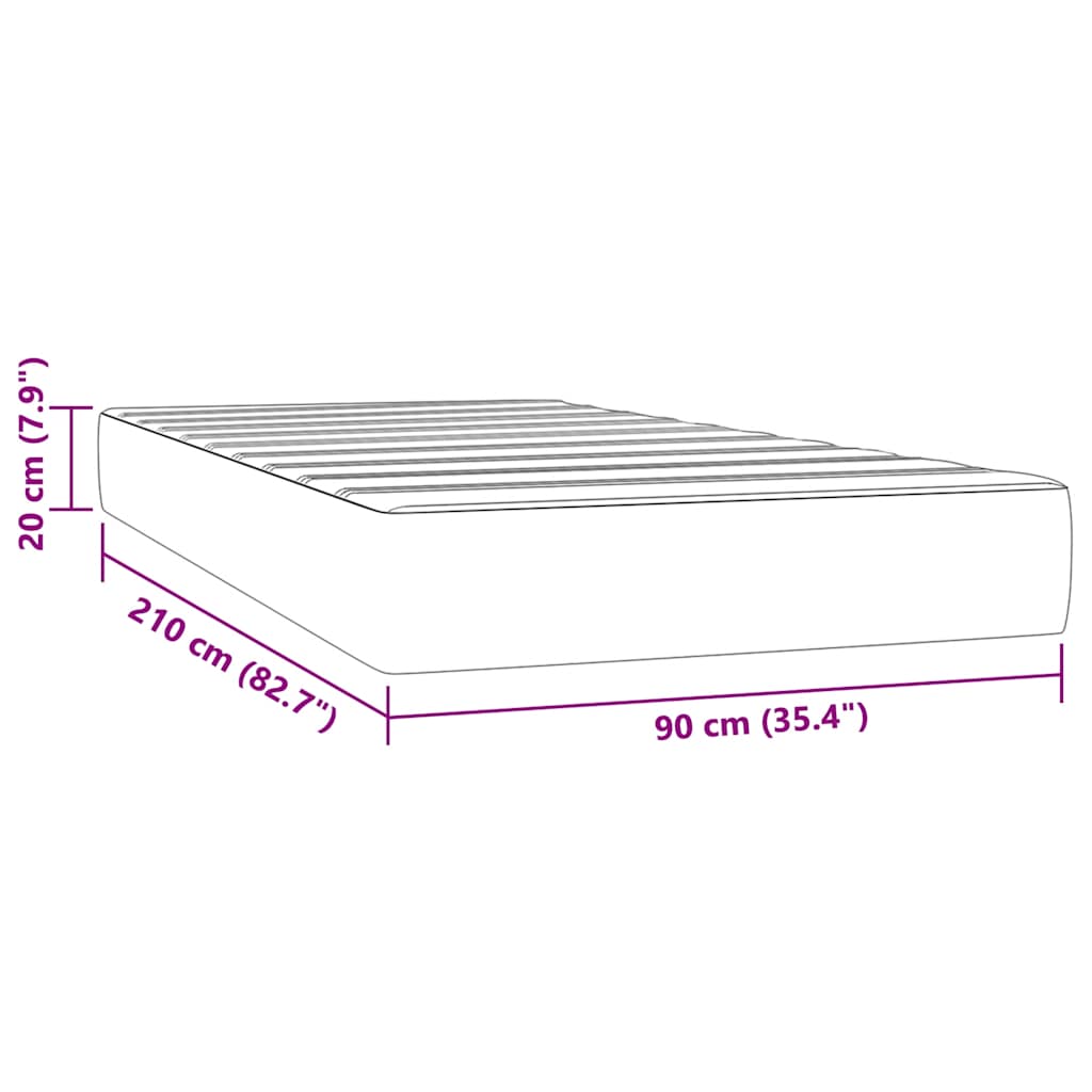 Pocket Spring Bed Mattress Medium Dark Green 90x210x20 cm Velvet