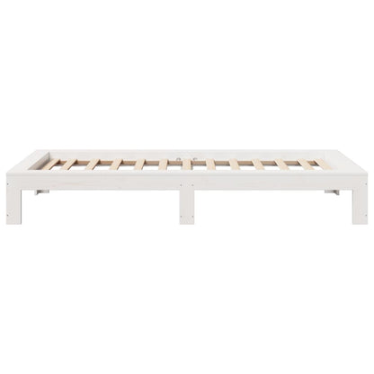 Bed Frame without Mattress White 100x200 cm Solid Wood Pine