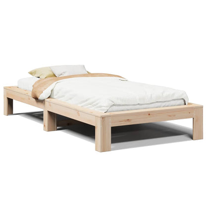 Bed Frame without Mattress 90x200 cm Solid Wood Pine