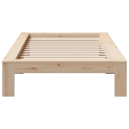 Bed Frame without Mattress 90x200 cm Solid Wood Pine