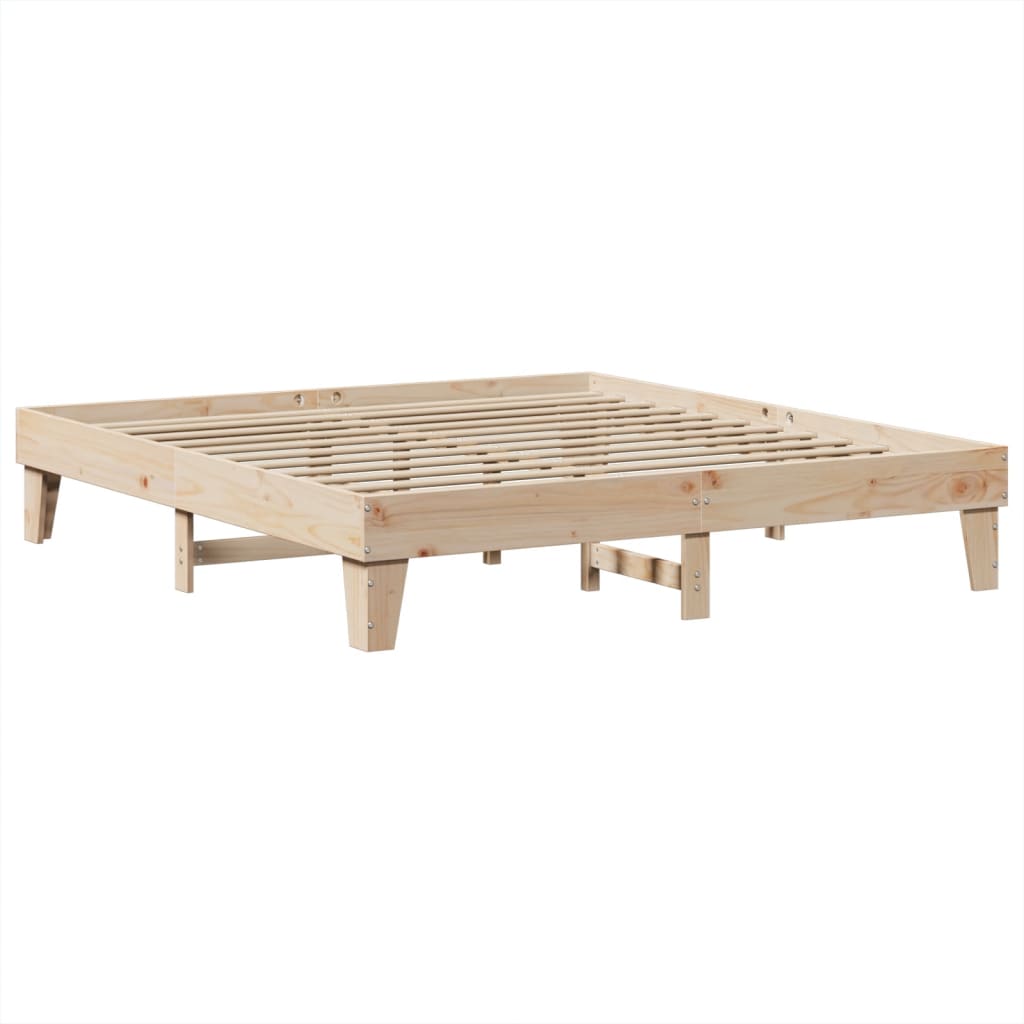 Bed Frame without Mattress 200x200 cm Solid Wood Pine