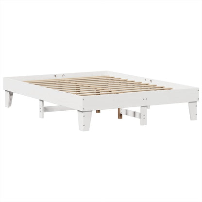 Bed Frame without Mattress White 140x200 cm Solid Wood Pine