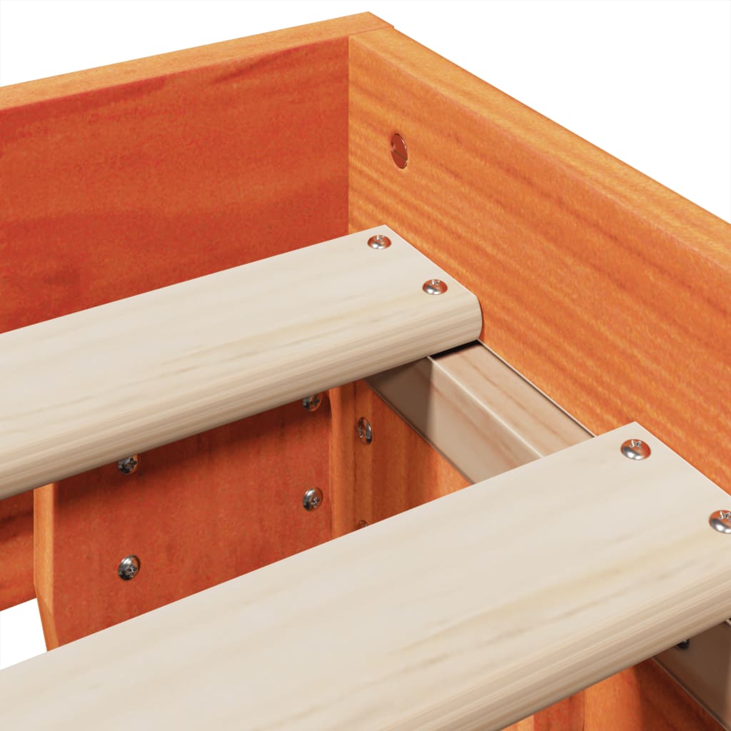 Bed Frame without Mattress Wax Brown 135x190 cm Double Solid Wood Pine