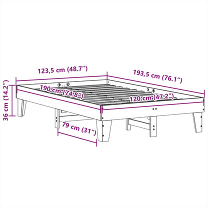 Bed Frame without Mattress 120x190 cm Small Double Solid Wood Pine