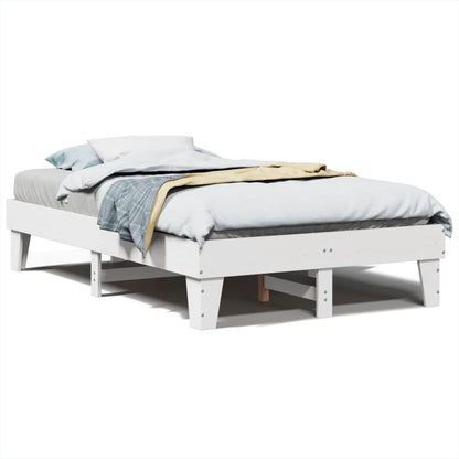 Bed Frame without Mattress White 120x190 cm Small Double Solid Wood Pine