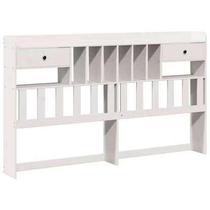 Headboard with Storage White 180 cm Solid Wood Pine