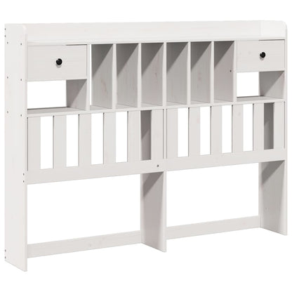 Headboard with Storage White 160 cm Solid Wood Pine