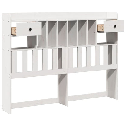 Headboard with Storage White 160 cm Solid Wood Pine
