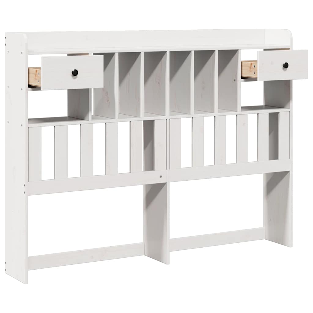 Headboard with Storage White 150 cm Solid Wood Pine