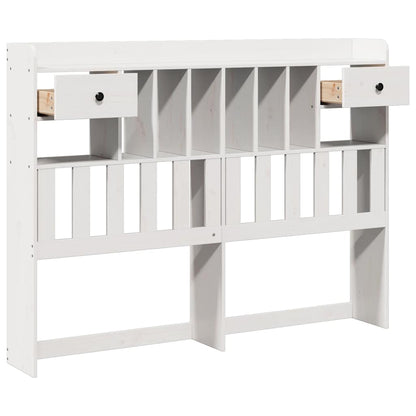 Headboard with Storage White 150 cm Solid Wood Pine