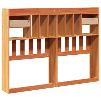 Headboard with Storage Wax Brown 140 cm Solid Wood Pine