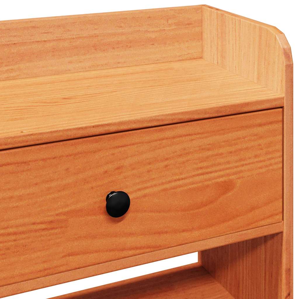 Headboard with Storage Wax Brown 140 cm Solid Wood Pine