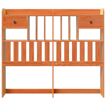Headboard with Storage Wax Brown 135 cm Solid Wood Pine