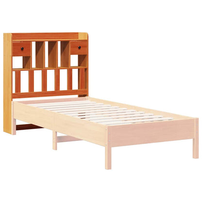 Headboard with Storage Wax Brown 100 cm Solid Wood Pine