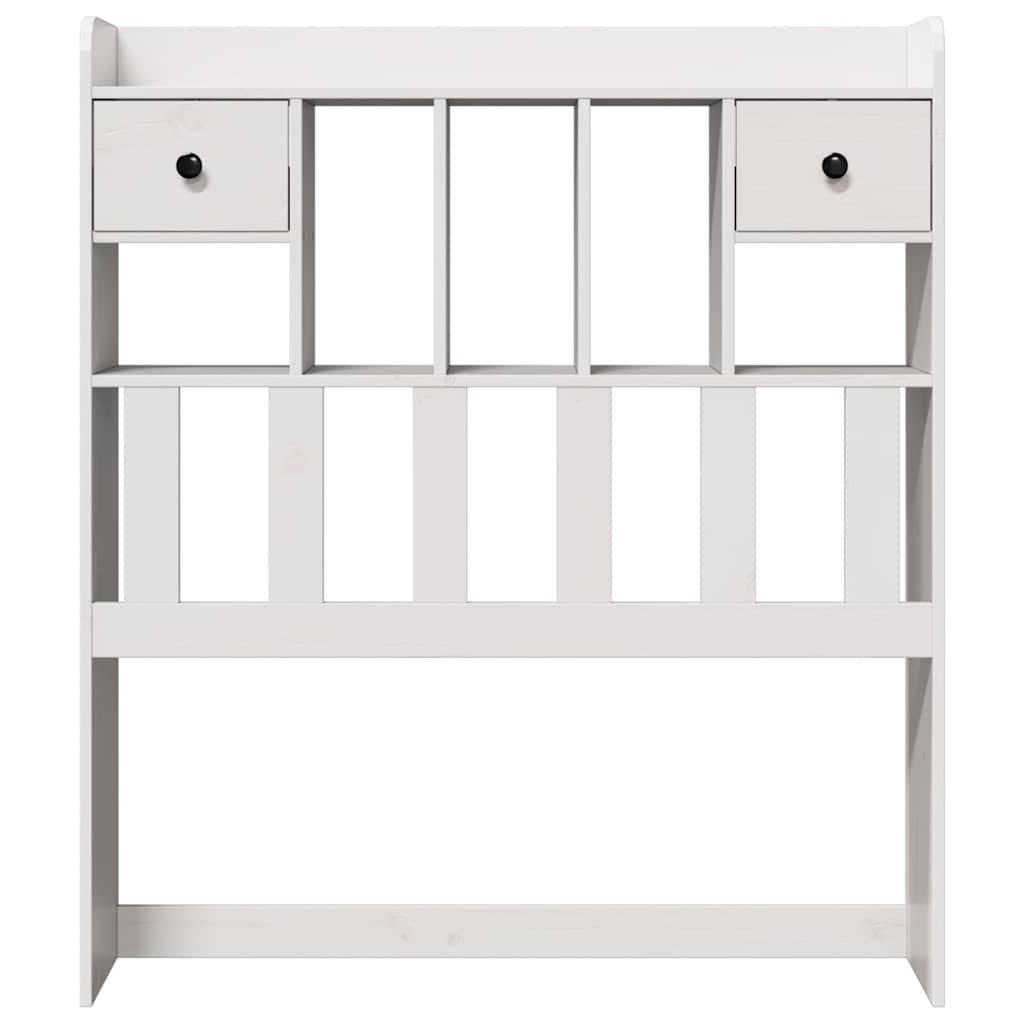 Headboard with Storage White 90 cm Solid Wood Pine