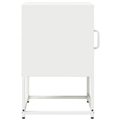 Bedside Cabinet White 36x39x60.5 cm Cold-rolled Steel