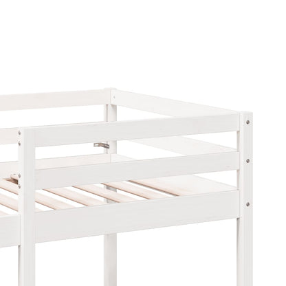 Loft Bed Frame with Desk and Chairs White 80x200cm Solid Wood Pine