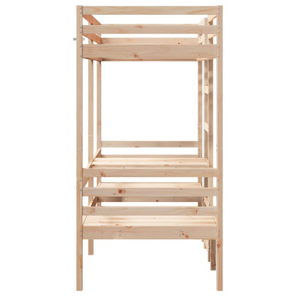 Loft Bed Frame with Desk and Chairs 90x190cm Solid Wood Pine