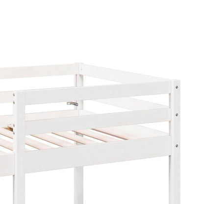 Loft Bed Frame with Desk and Chairs White 75x190cm Solid Wood Pine