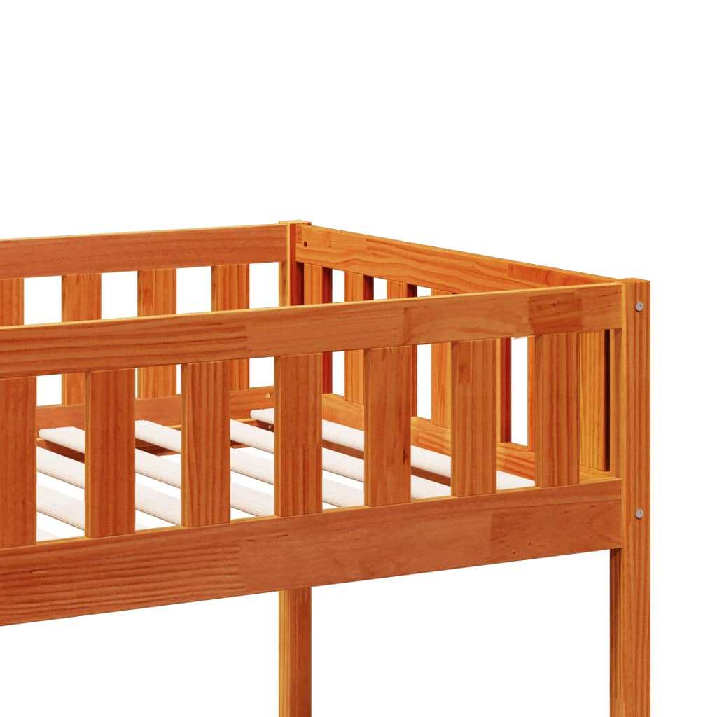 Bunk Bed Wax Brown 90x200 cm Solid Wood Pine