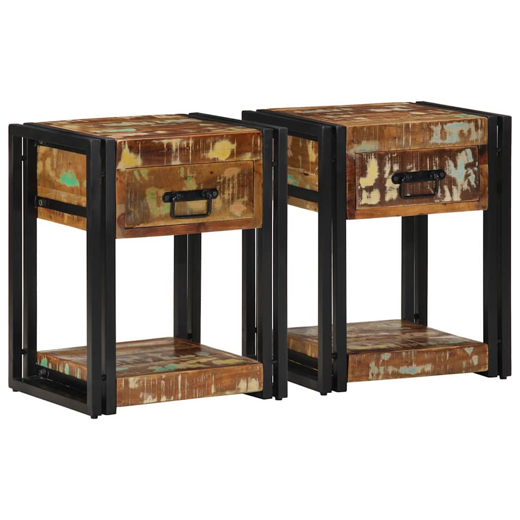 Bedside Cabinet with Drawer 2 pcs Multicolour 40 x 35 x 50 cm