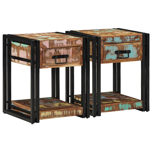 Bedside Cabinet with Drawer 2 pcs Multicolour 40 x 40 x 50 cm