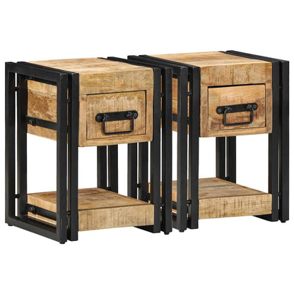 Bedside Cabinet 2 pcs Brown 30 x 30 x 40 cm Solid mango wood