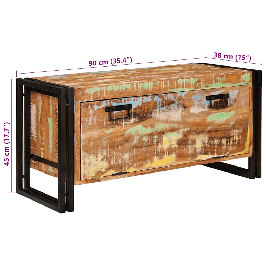 Shoe Cabinet Brown 90 x 38 x 45 cm Solid reclaimed wood