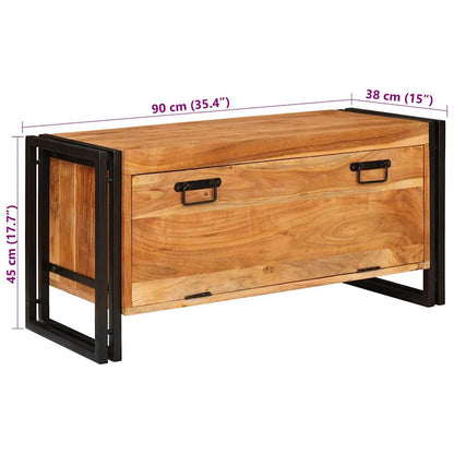 Shoe Cabinet with Shelf Brown 90 x 38 x 45 cm Solid acacia wood