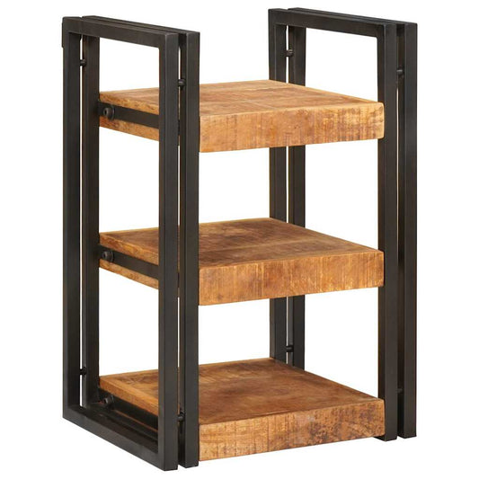 Bedside Table Brown and black 38 x 33 x 58 cm Solid Mango Wood