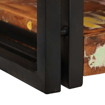 Bedside Table Brown and black Solid Wood Reclaimed