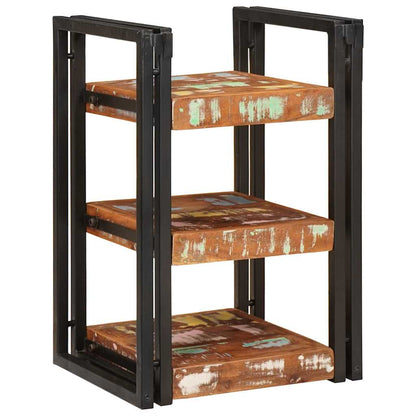Bedside Table Brown and black Solid Wood Reclaimed