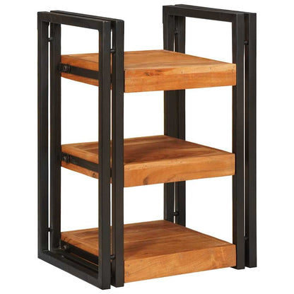 Bedside Table 2 pcs Brown and black Solid Wood Acacia