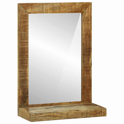 Bathroom Mirror Brown 50 x 22 x 70 cm Solid Rough Wood Mango