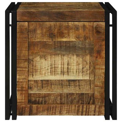 Storage Box Brown and black 50 x 50 x 50 cm Rough mango wood