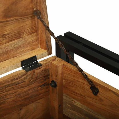 Storage Box Brown and black 50 x 50 x 50 cm Solid Acacia wood