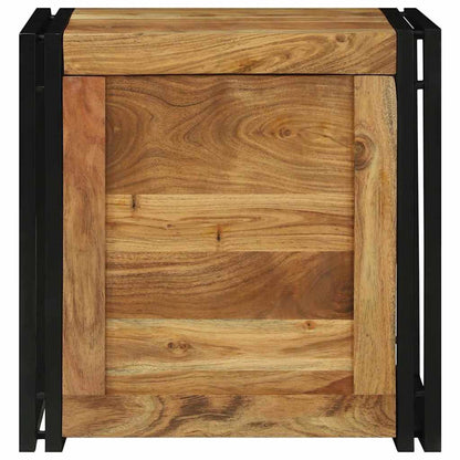 Storage Box Brown and black 50 x 50 x 50 cm Solid Acacia wood