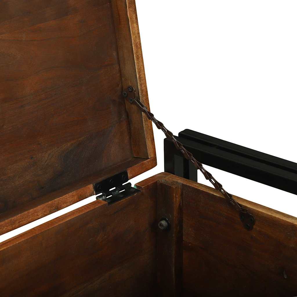 Storage Box Brown and black 80 x 50 x 50 cm Reclaimed wood