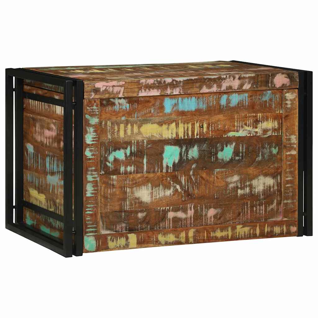 Storage Box Brown and black 80 x 50 x 50 cm Reclaimed wood