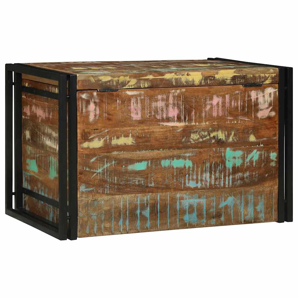Storage Box Brown and black 80 x 50 x 50 cm Reclaimed wood