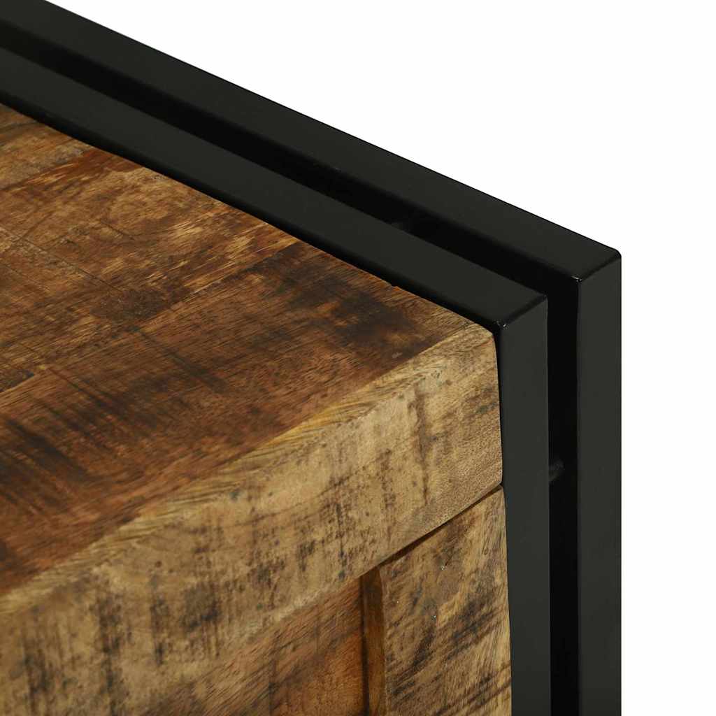 Storage Box Brown and black 40 x 40 x 40 cm Solid mango wood