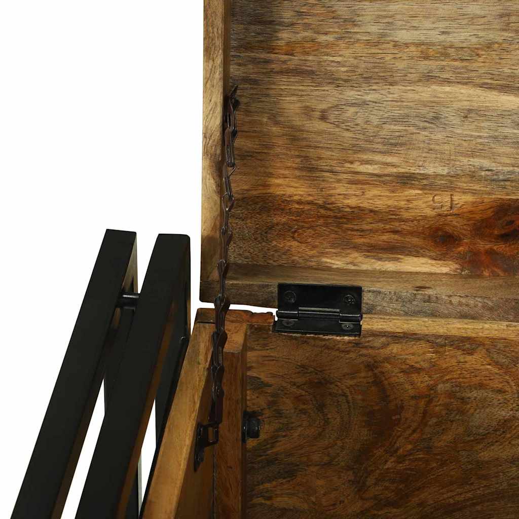 Storage Box Brown and black 40 x 40 x 40 cm Solid mango wood