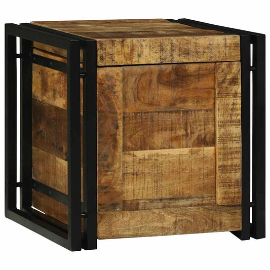 Storage Box Brown and black 40 x 40 x 40 cm Solid mango wood