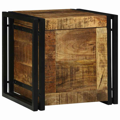 Storage Box Brown and black 40 x 40 x 40 cm Solid mango wood