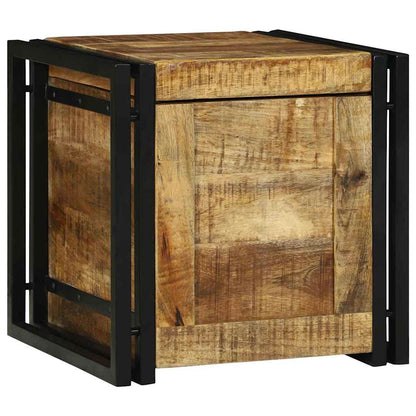 Storage Box Brown and black 40 x 40 x 40 cm Solid mango wood