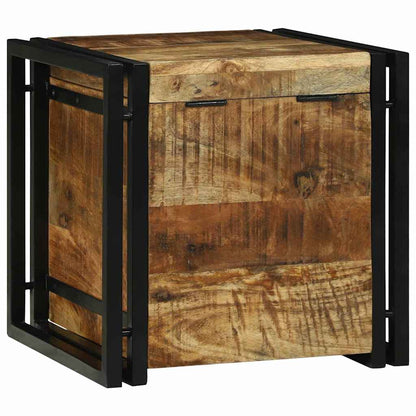 Storage Box Brown and black 40 x 40 x 40 cm Solid mango wood