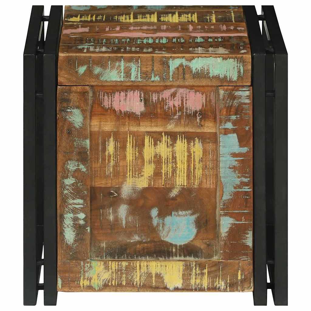 Storage Box Brown and black 40 x 40 x 40 cm Solid Acacia wood