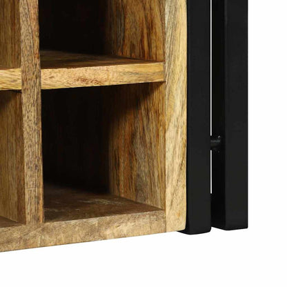 Wine Rack Brown and Black 46 x 35 x 27.5 cm Solid Mango wood