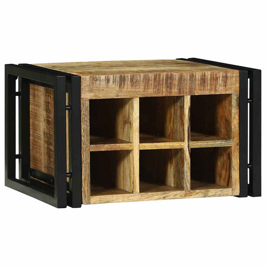 Wine Rack Brown and Black 46 x 35 x 27.5 cm Solid Mango wood